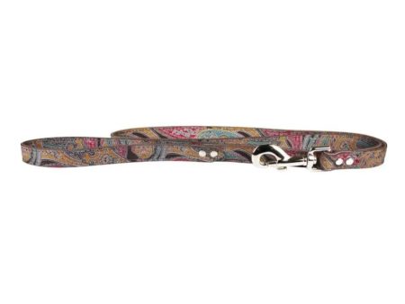 Omni Pet Leather Paisley Dog Leash Chocolate 3 4in. x 4ft. on Sale