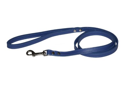 Omni Pet Leather Dog Leash Blue 1 2in. x 4ft. For Discount