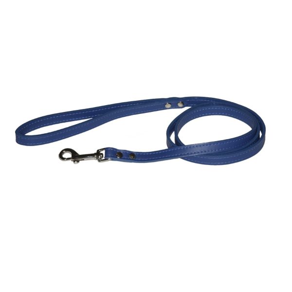 Omni Pet Leather Dog Leash Blue 1 2in. x 4ft. For Discount