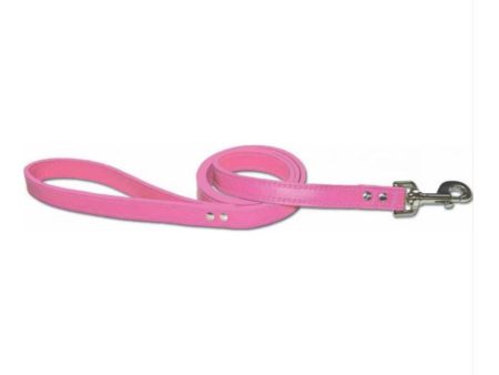 Omni Pet Leather Dog Leash Pink 3 4in. x 4ft. Hot on Sale