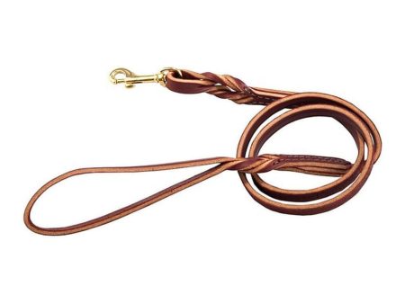 Omni Pet Omnipet Latigo Twist Leather Lead Burgundy 3 8in. x 4ft. Fashion