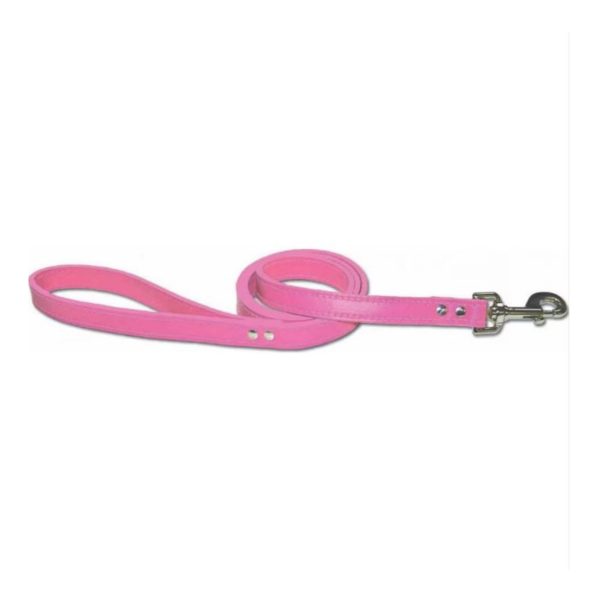 Omni Pet Leather Dog Leash Pink 1 2in. x 4ft. Cheap