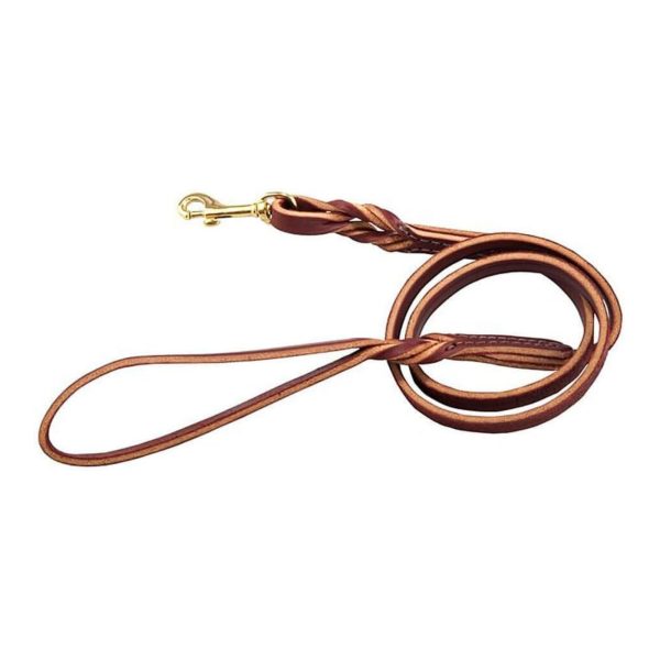 Omni Pet Omnipet Latigo Twist Leather Lead Burgundy 3 4in. x 4ft. Supply