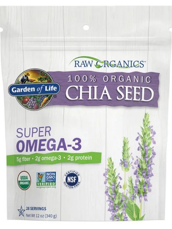 Garden of Life, Raw Organics, Organic Chia Seeds Omega-3, 12 oz Supply