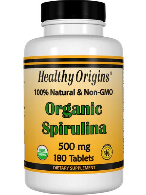 Healthy Origins, Organic Spirulina, 500 mg, 180 Tablets Online