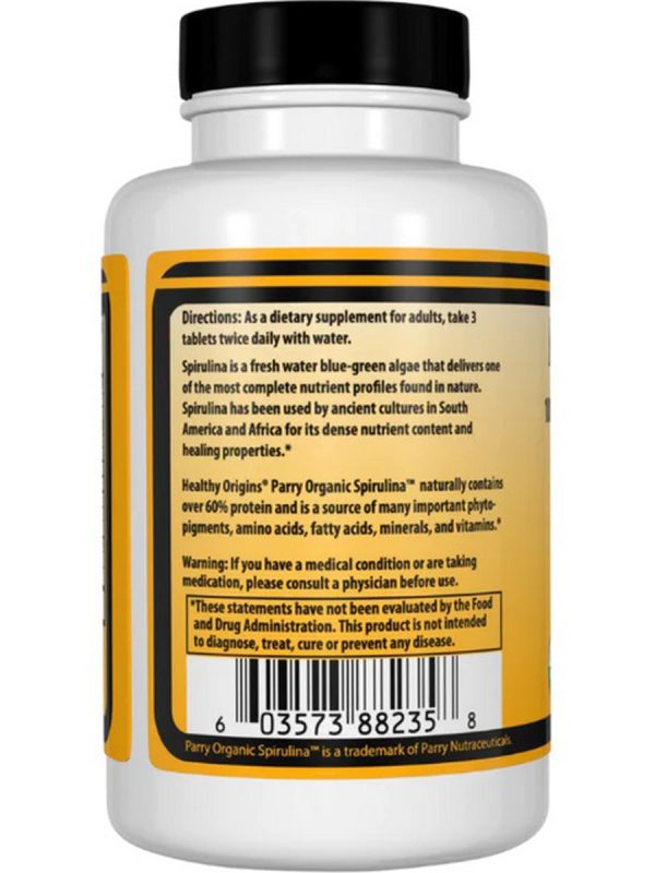 Healthy Origins, Organic Spirulina, 500 mg, 180 Tablets Online