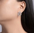 JAY FEDER 18K WHITE GOLD DIAMOND C SHAPE EARRINGS For Cheap