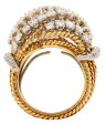 Jay Feder 14K Yellow Gold diamond Domed Ring Discount