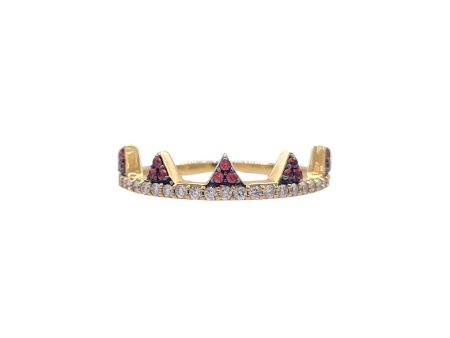 Khai Khai 18k Yellow Gold Orange Sapphire Diamond Jaws Band Ring Hot on Sale