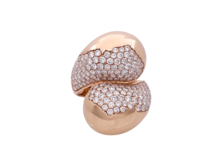 JAY FEDER 18K ROSE GOLD DIAMOND BYPASS RING Hot on Sale