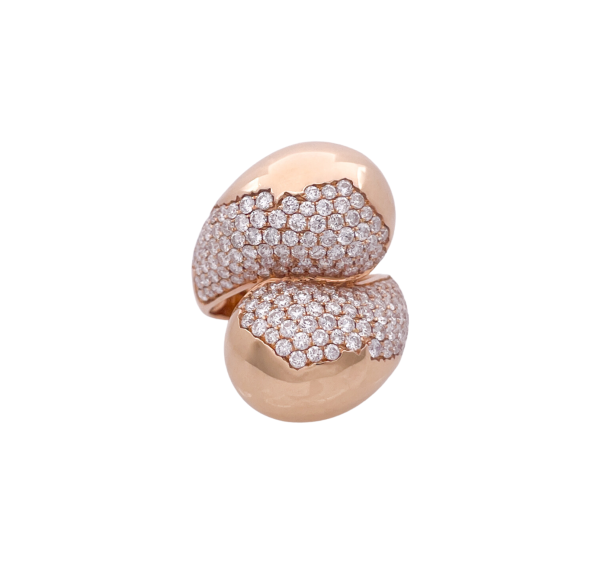 JAY FEDER 18K ROSE GOLD DIAMOND BYPASS RING Hot on Sale