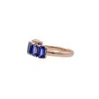 Jay Feder 14k Yellow Gold Step cut Sapphire 5 Stone Band Ring Online