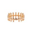 Jay Feder 14k Yellow Gold Diamond Pearl and Diamond Spike Band Ring For Cheap