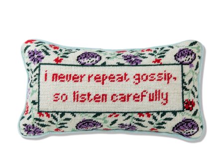 Gossip Needlepoint Pillow Online Sale