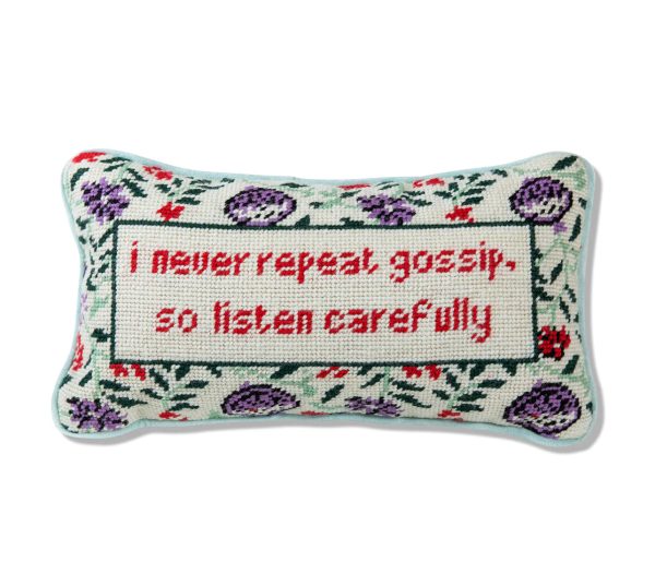 Gossip Needlepoint Pillow Online Sale