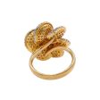 Jay Feder 18k Yellow Gold Yellow Pink and White Diamond Flower Ring Hot on Sale