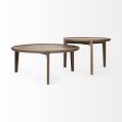 Clever (Set of 2) 40  & 31  Round Brown Solid Wood Nesting Coffee Tables Discount