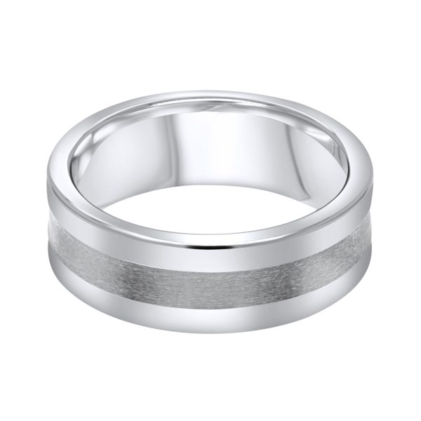 Jay Feder Tungsten Polished Band Matte Center Ring Online