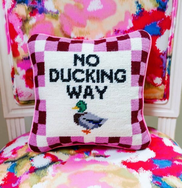 No Ducking Way Needlepoint Pillow Online Hot Sale