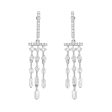 Jay Feder 14K White Gold Diamond Bar Dangle Earrings Cheap