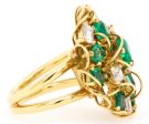 Jay Feder 18K Yellow Gold Emerald & Diamond Ring Online Sale