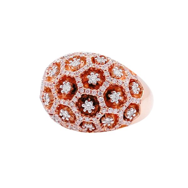 Jay Feder 18k Rose Gold Diamond Dome Ring on Sale