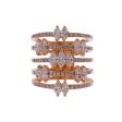 JAY FEDER 18K ROSE GOLD DIAMOND 5 ROW WIDE BAND RING Online Hot Sale