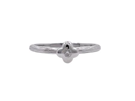 JAY FEDER 14K WHITE GOLD DIAMOND TEXTURED RING Online