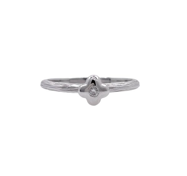 JAY FEDER 14K WHITE GOLD DIAMOND TEXTURED RING Online