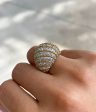 Jay Feder 18K Two Tone Gold Diamond Buccellati Dome Ring For Cheap