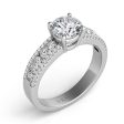 Jay Feder 14K WHITE GOLD 3 row semi-mount for an ENGAGEMENT RING Online now