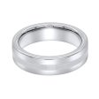 Jay Feder Flat Tungsten Band High Polished Inlay Ring For Sale