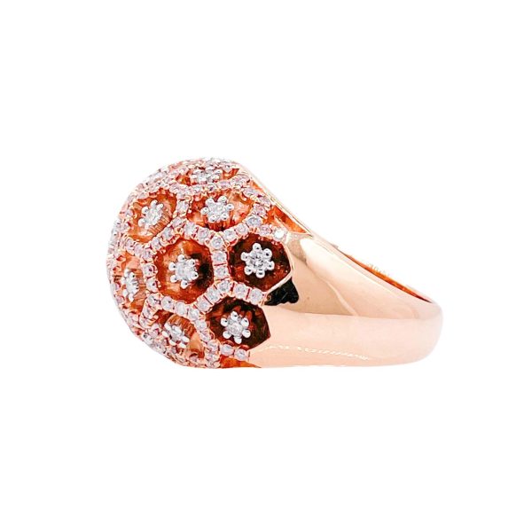 Jay Feder 18k Rose Gold Diamond Dome Ring on Sale