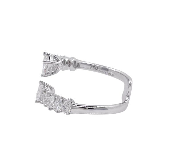 JAY FEDER 18K WHITE GOLD PEAR DIAMOND CROSSOVER RING Online Hot Sale