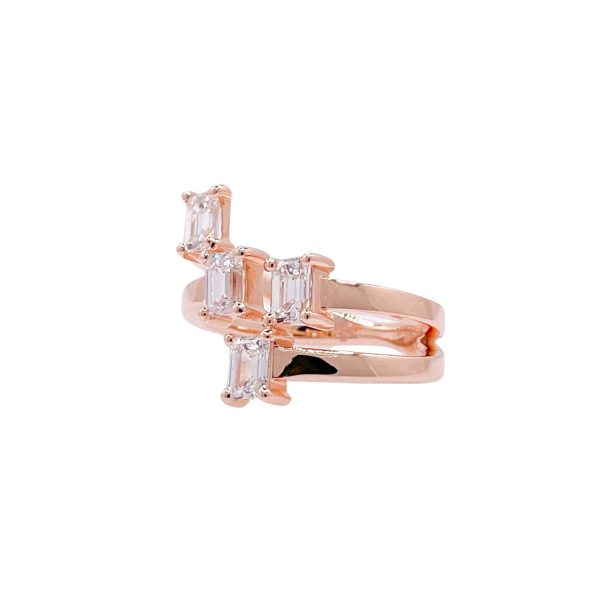 Jay Feder 18k Rose Gold Diamond Crossover Wrap Ring Cheap