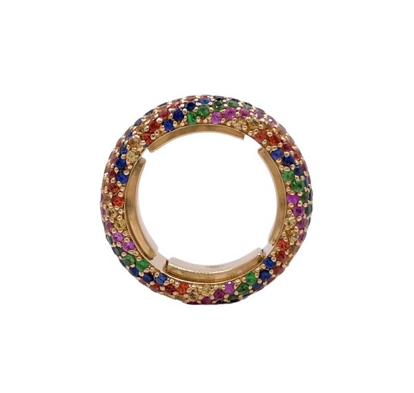 JAY FEDER 18K YELLOW GOLD MULTICOLOR STONE RING Online Sale