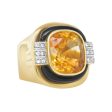 Jay Feder 18K Yellow gold diamond onyx citrine ring Sale