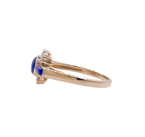 JAY FEDER 14K YELLOW GOLD LAPIS LAZULI DIAMOND RING Cheap