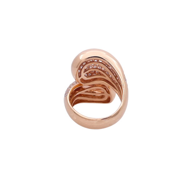 JAY FEDER 18K ROSE GOLD DIAMOND BYPASS RING Hot on Sale