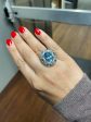 Jay Feder 18K White Gold Diamond Blue Topaz Ring Discount