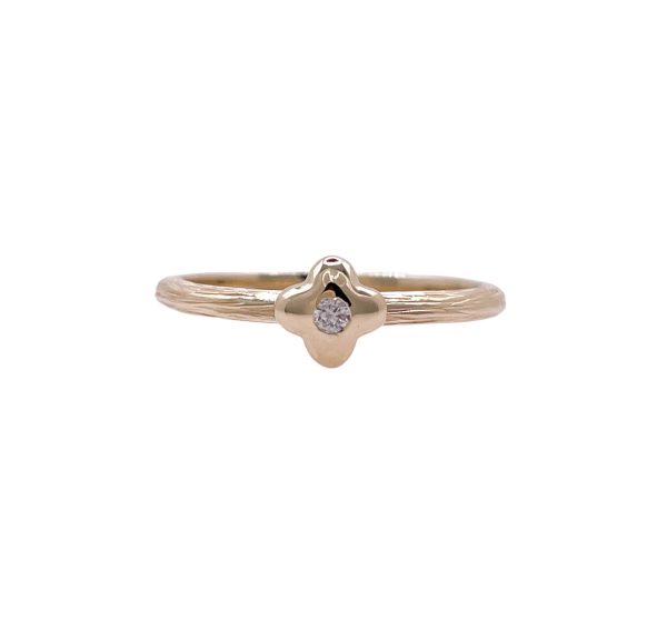 JAY FEDER  14K YELLOW GOLD DIAMOND TEXTURED RING Supply