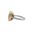 Jay Feder 18k Two Tone Gold Green Emerald and Diamond Solitaire Ring Online now