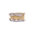 Jay Feder 18k Two Tone Gold Diamond Band Ring Supply