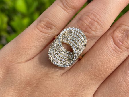 JAY FEDER 14K YELLOW GOLD DIAMOND PAVE RING Discount