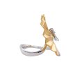 JAY FEDER 18K TWO TONE GOLD DIAMOND FAN PLISSE RING Cheap