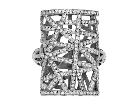 Yossi Harari 18K White Gold Diamond Lace Black Rhodium RIng Discount