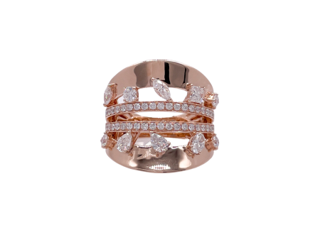 JAY FEDER 14K ROSE GOLD DIAMOND BAND RING Online Hot Sale