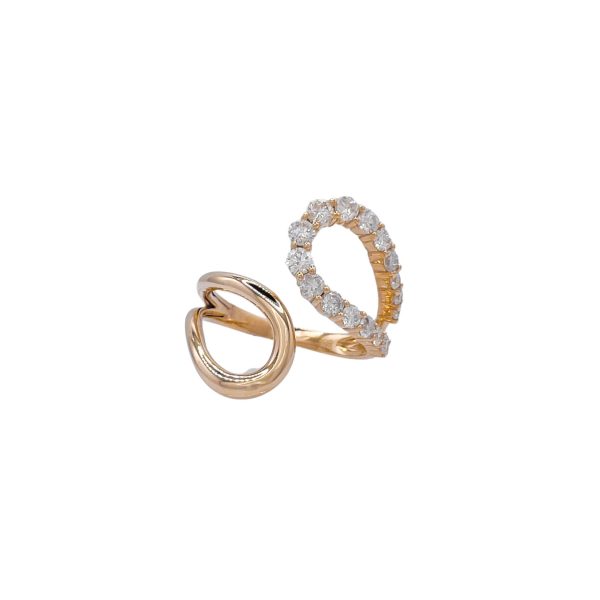 Jay Feder 14k Yellow Gold Diamond Loop Bypass Ring Sale