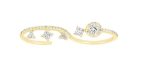 Eden Presley 14K Yellow Gold double finger Diamond Crown Ring Cheap