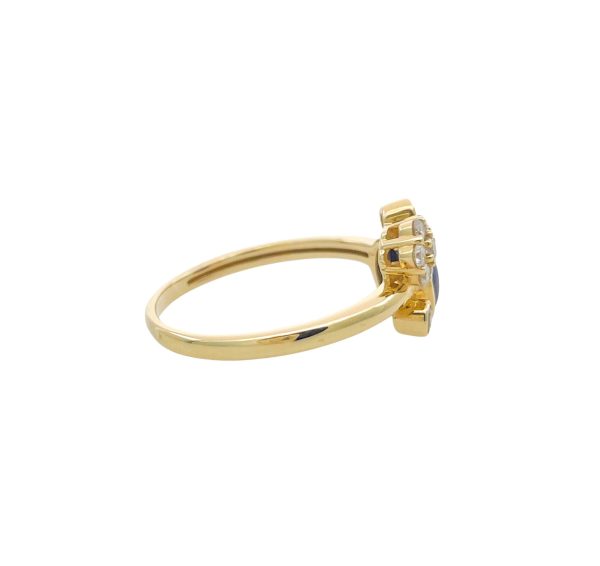 JAY FEDER 14K YELLOW GOLD LAPIS LAZULI DIAMOND RING Discount